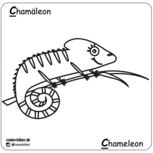Tiere Malbuch Chamäleon